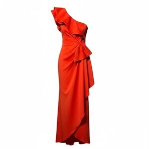Chic One-Shoulder Orange Prom dress